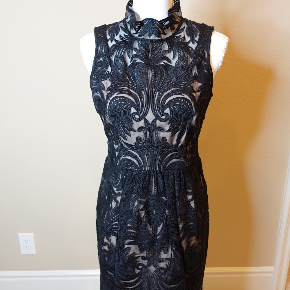 BARASCHI Anthropologie Overture Tulle Sheath Dress in Black B… - Picture 5 of 13